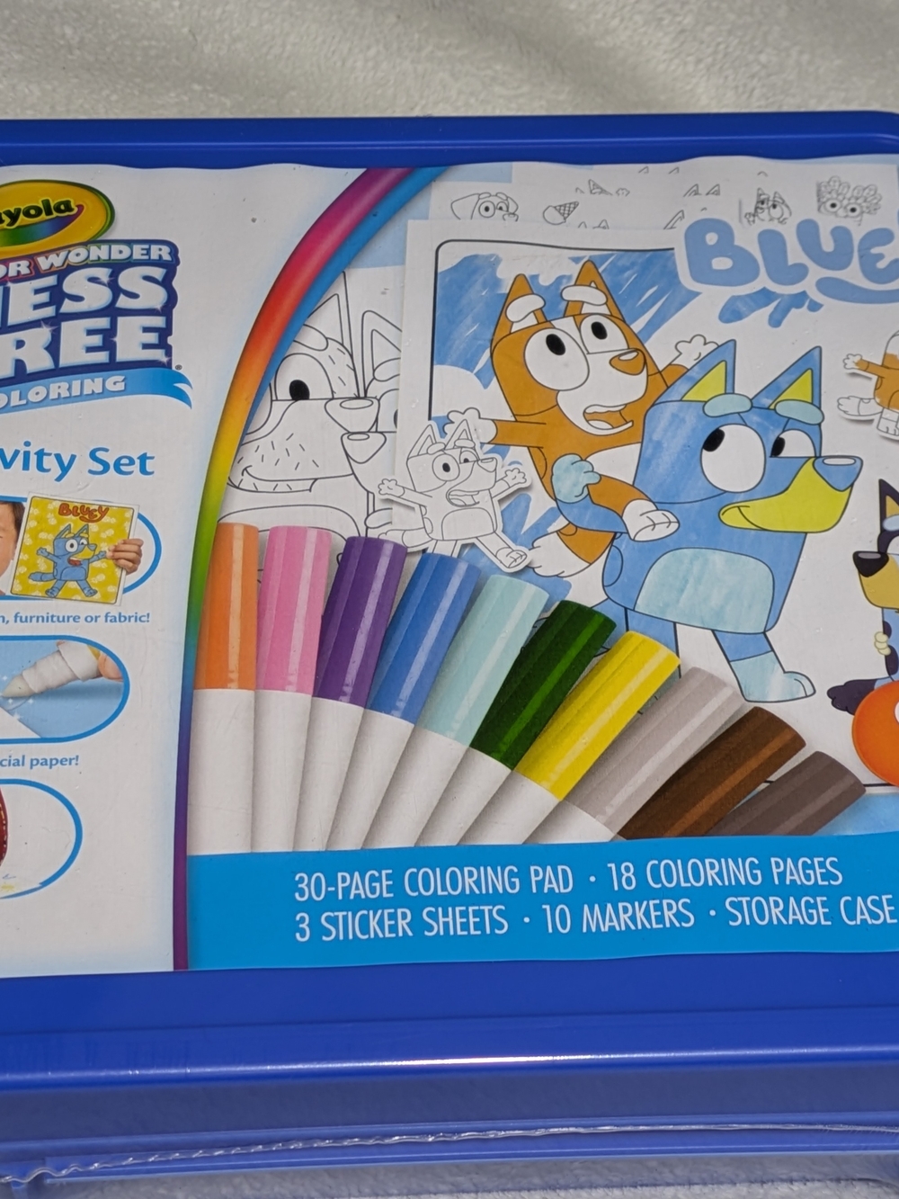Crayola Color Wonder Bluey Mess-Free Activity Set – 45+ Pieces with Storage Case